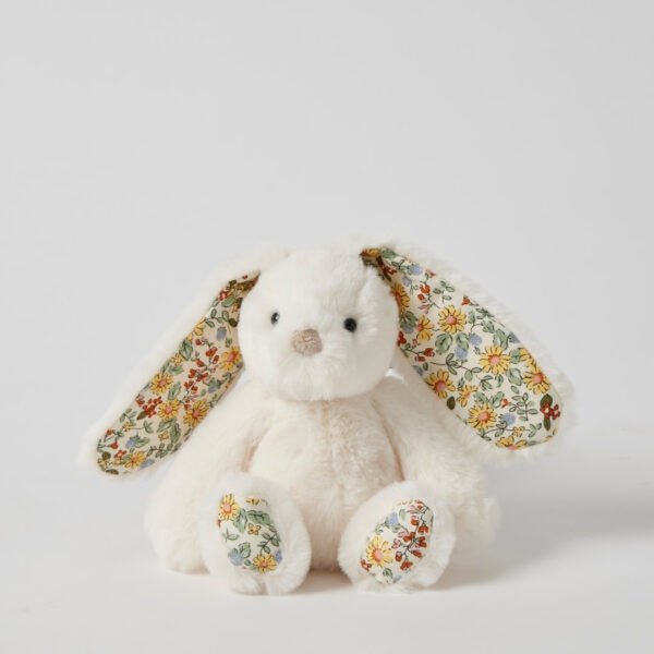Floral Bunny Rattle Small - White | Jiggle & Giggle | Comforters, Teethers & Rattles | Thirty 16 Williamstown