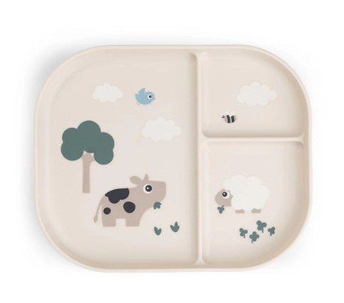 Foodie Compartment Plate - Tiny Farm Sand | Done By Deer | Children's Dinnerware | Thirty 16 Williamstown
