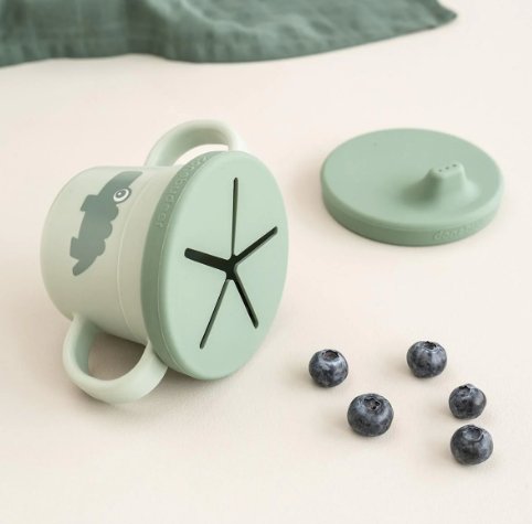 Foodie Spout/Snack Cup - Croco Green | Done By Deer | Children&#39;s Dinnerware | Thirty 16 Williamstown
