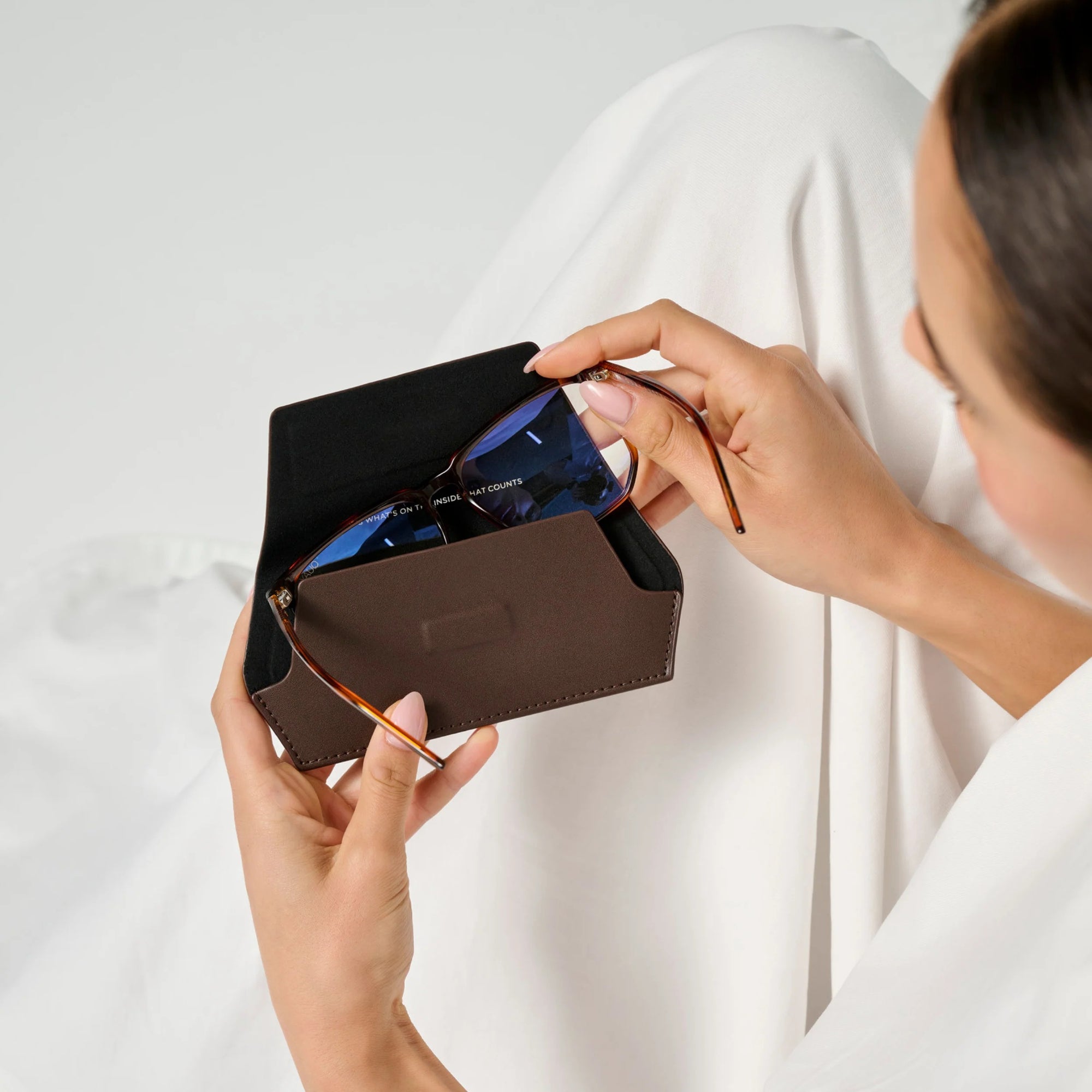 Slimline Glasses Case - Chocolate