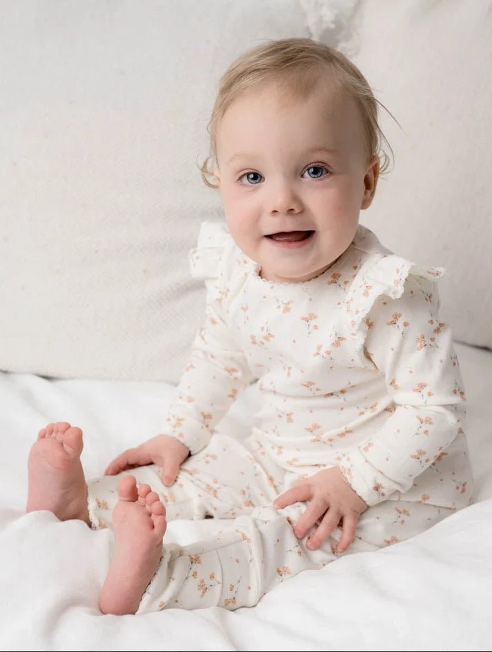 Frilled Ollie Floral Onesie | RAI & CO | Baby & Toddler Growsuits & Rompers | Thirty 16 Williamstown