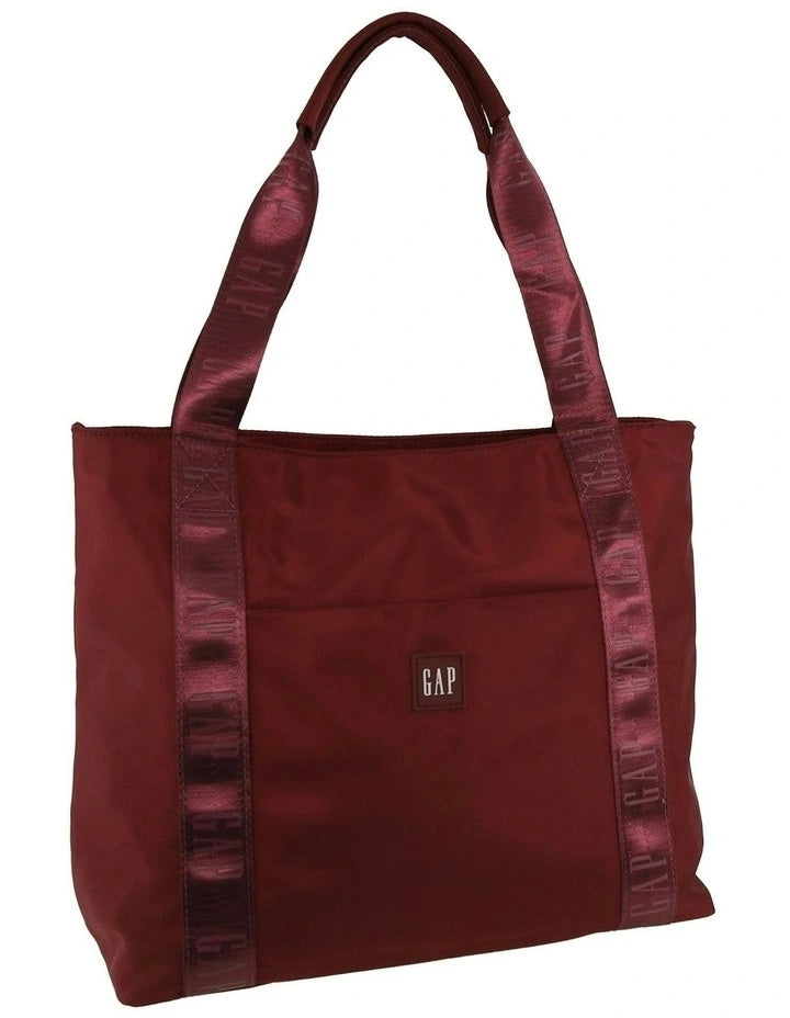 Nylon Fashion Tote Bag - Wine