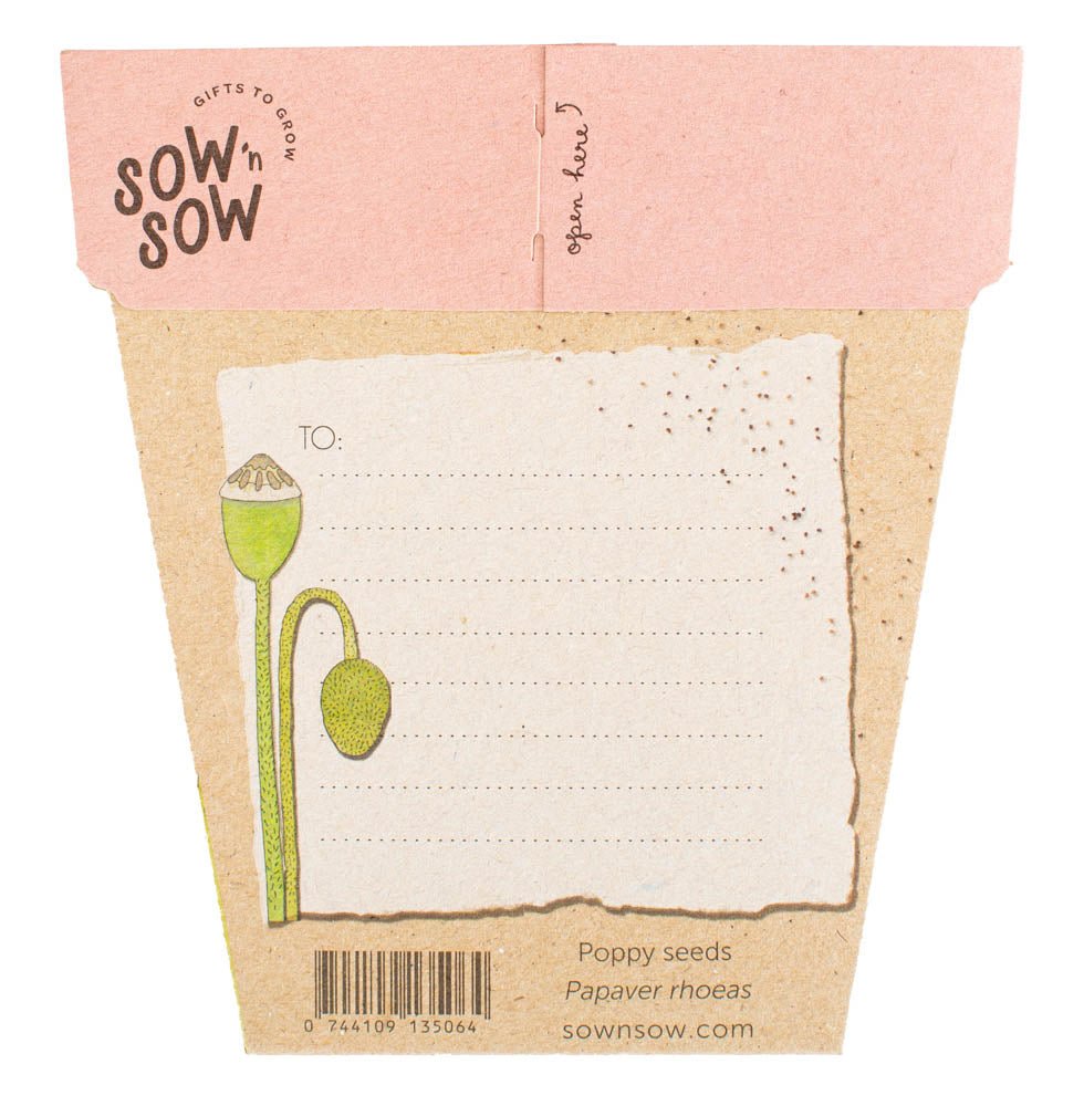 Gift of Seeds Card - Poppy | Sow 'n Sow | Home Garden | Thirty 16 Williamstown