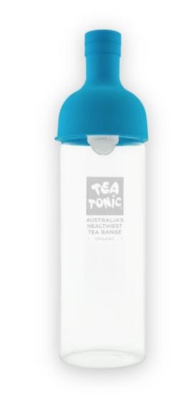 Glass Wine Bottle To Brew Loose Iced Tea - Blue | Tea Tonic | Tea & Accessories | Thirty 16 Williamstown