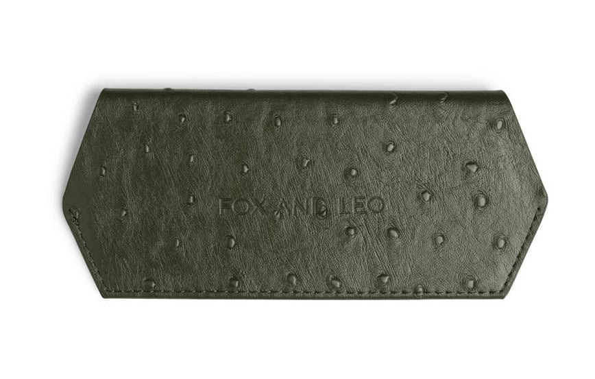 Glasses Case - Ostrich Print Olive | Fox and Leo | Women&#39;s Accessories | Thirty 16 Williamstown