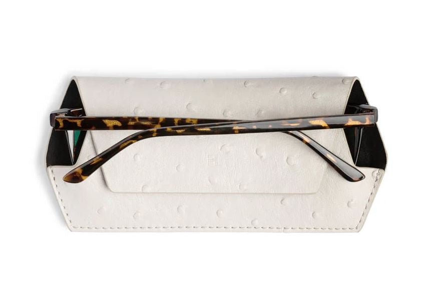 Glasses Case - Ostrich Print Stone | Fox and Leo | Women&#39;s Accessories | Thirty 16 Williamstown