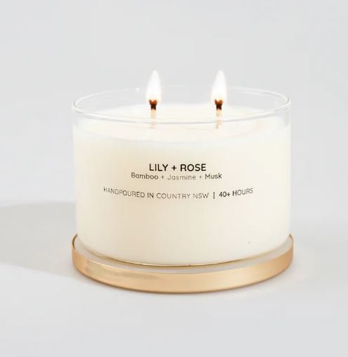 Gold Lid Soy Candle - Lily + Rose | Meeraboo | Home Fragrances | Thirty 16 Williamstown