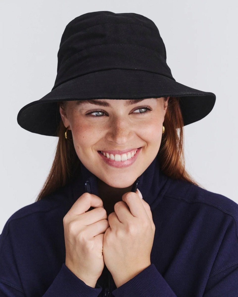 Golf Cotton Bucket - Black | Cancer Council | Sun Hats | Thirty 16 Williamstown