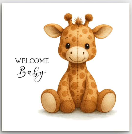 Greeting Card - Baby Welcome Giraffe | Basically Paper | Greeting Cards | Thirty 16 Williamstown