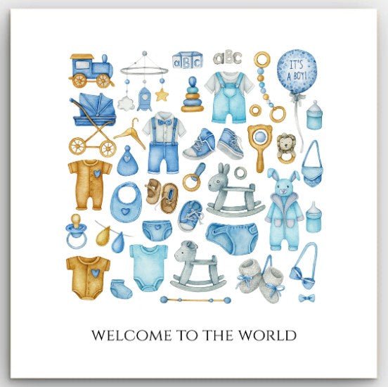 Greeting Card - Baby Welcome To The World (Boy) | Basically Paper | Greeting Cards | Thirty 16 Williamstown