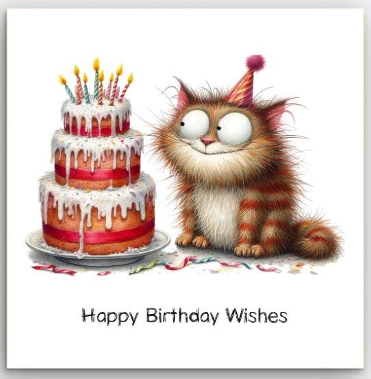 Greeting Card - Birthday Cat | Basically Paper | Greeting Cards | Thirty 16 Williamstown