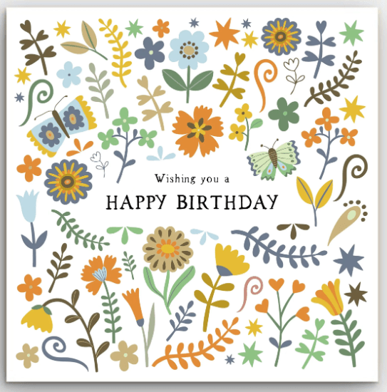 Greeting Card - Birthday Folk Art Flowers | Basically Paper | Greeting Cards | Thirty 16 Williamstown
