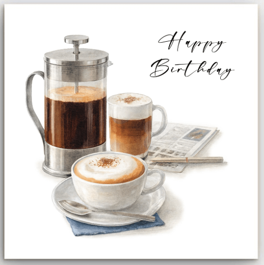 Greeting Card - Birthday Morning Coffee | Basically Paper | Greeting Cards | Thirty 16 Williamstown