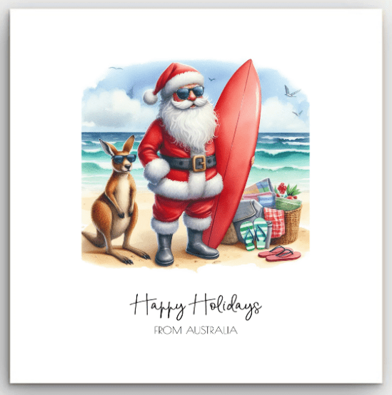 Greeting Card - Christmas Beach Santa | Basically Paper | Greeting Cards | Thirty 16 Williamstown
