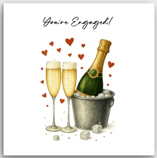 Greeting Card - Engagement Champagne Bucket | Basically Paper | Greeting Cards | Thirty 16 Williamstown