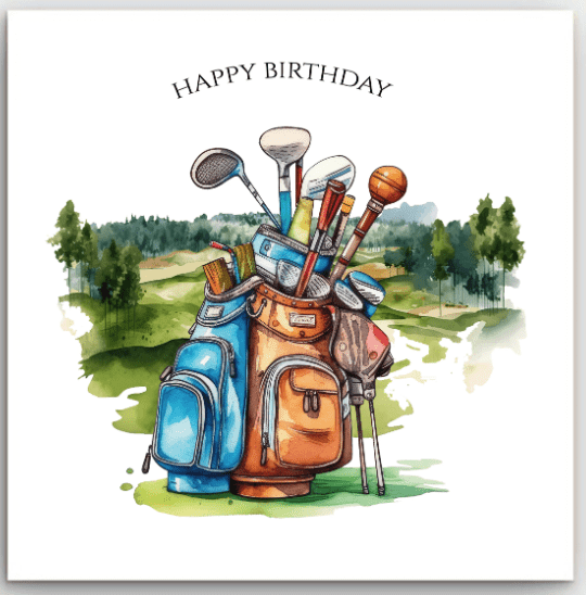 Greeting Card - Golf Bag | Basically Paper | Greeting Cards | Thirty 16 Williamstown
