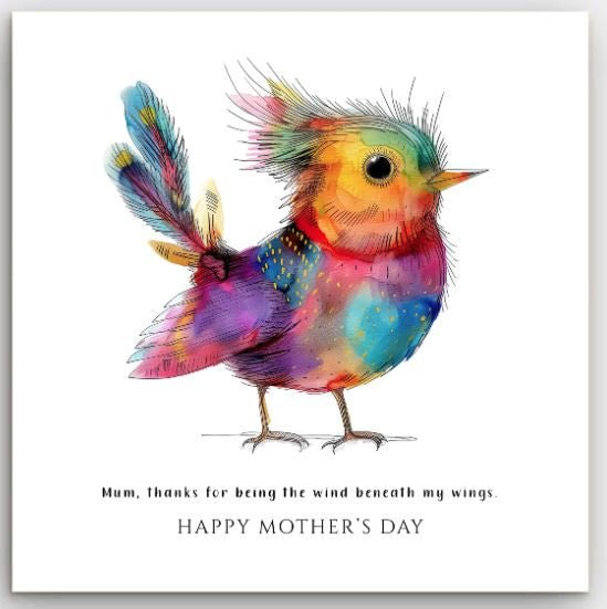 Greeting Card - Mother's Day Beneath My Wings | Basically Paper | Greeting Cards | Thirty 16 Williamstown