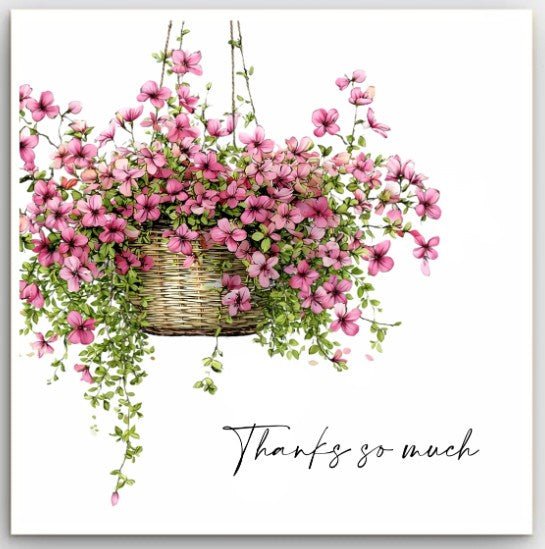 Greeting Card - Thank You Hanging Basket | Basically Paper | Greeting Cards | Thirty 16 Williamstown