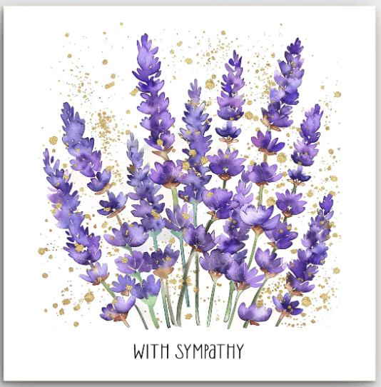 Greeting Card - With Sympathy "Lavender" | Basically Paper | Greeting Cards | Thirty 16 Williamstown