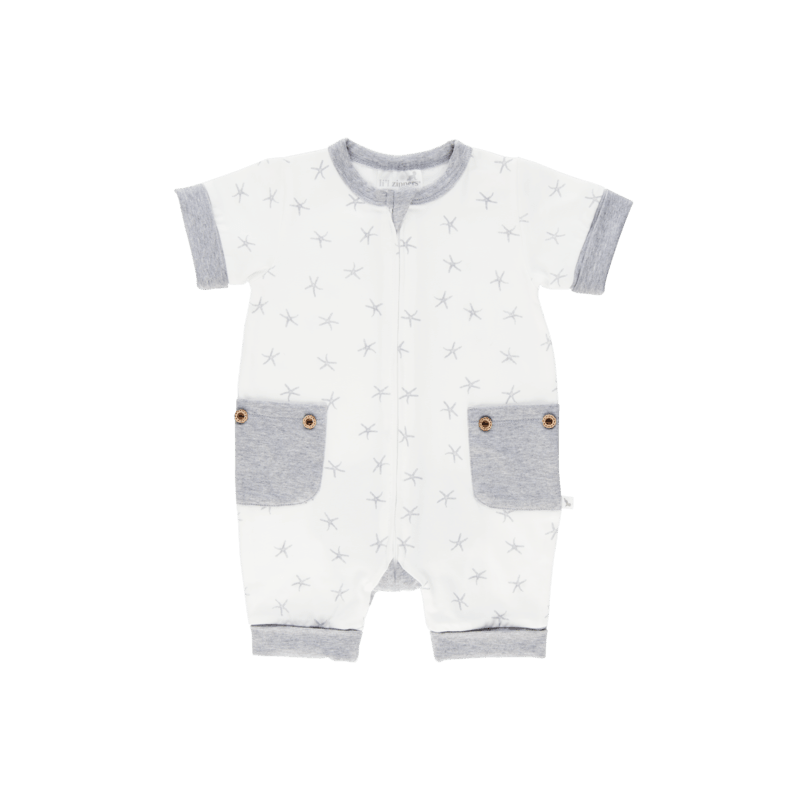 Grey Star Short Romper | Li'l Zippers | Baby & Toddler Growsuits & Rompers | Thirty 16 Williamstown