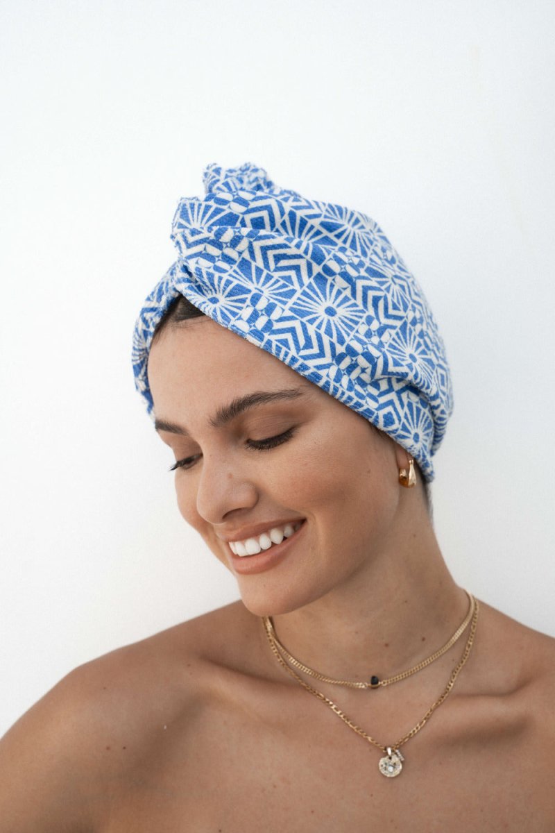 Hair Towel Wrap - Riva Mediterranean Sun | Louvelle | Hair Wraps | Thirty 16 Williamstown