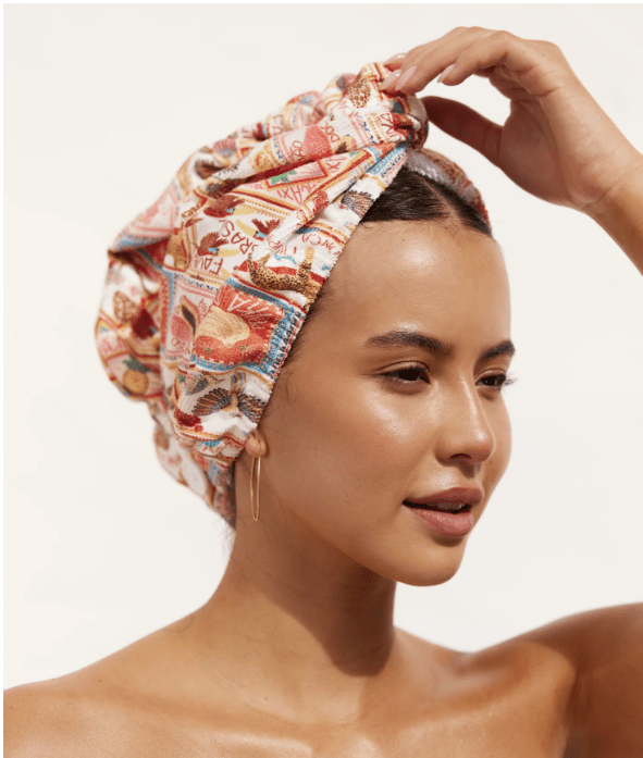 Hair Towel Wrap Riva - Papaya Postcard | Louvelle | Hair Wraps | Thirty 16 Williamstown