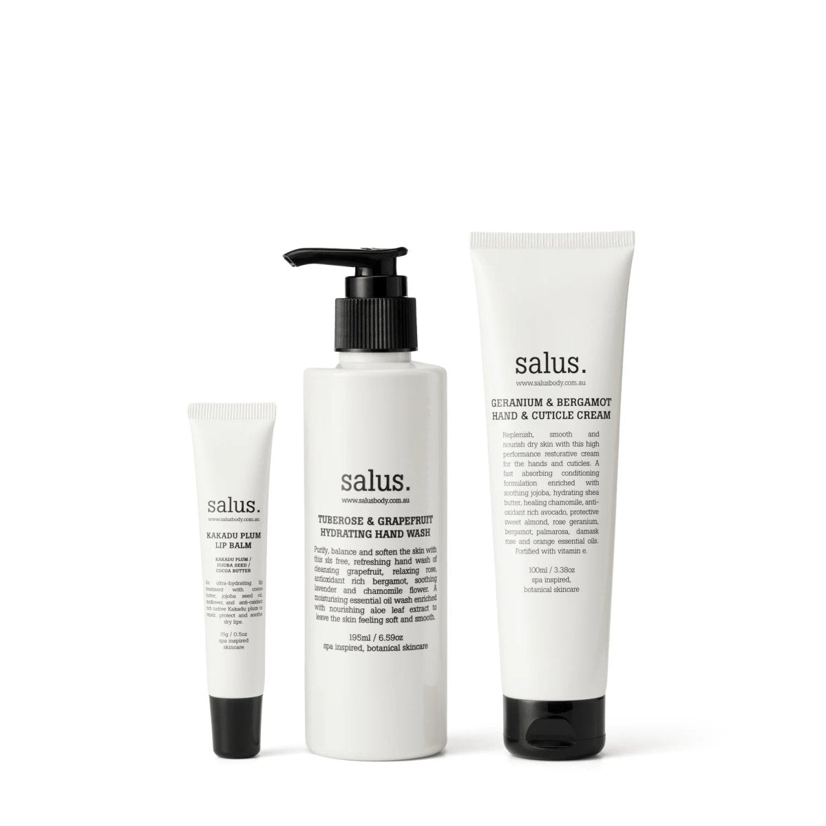 Hand & Lip Replenishing Trio | Salus | Bath & Body | Thirty 16 Williamstown