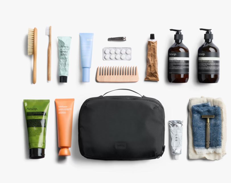 Hanging Toiletry Kit Plus 8L - Black | Bellroy | Men&#39;s Grooming &amp; Toiletry Bags | Thirty 16 Williamstown