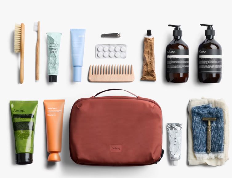 Hanging Toiletry Kit Plus 8L - Clay | Bellroy | Men&#39;s Grooming &amp; Toiletry Bags | Thirty 16 Williamstown