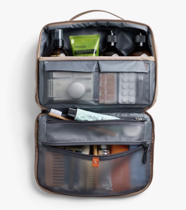 Hanging Toiletry Kit Plus 8L - Stone | Bellroy | Men's Grooming & Toiletry Bags | Thirty 16 Williamstown