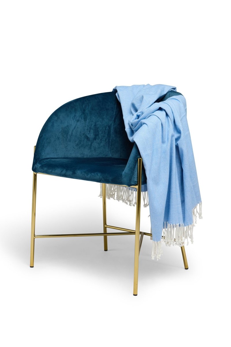 Herringbone Throw - Carolina Blue | Alashan Cashmere | Throws & Rugs | Thirty 16 Williamstown