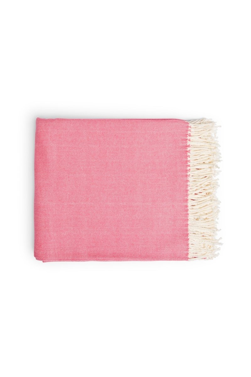 Herringbone Throw - Coral Island | Alashan Cashmere | Throws & Rugs | Thirty 16 Williamstown