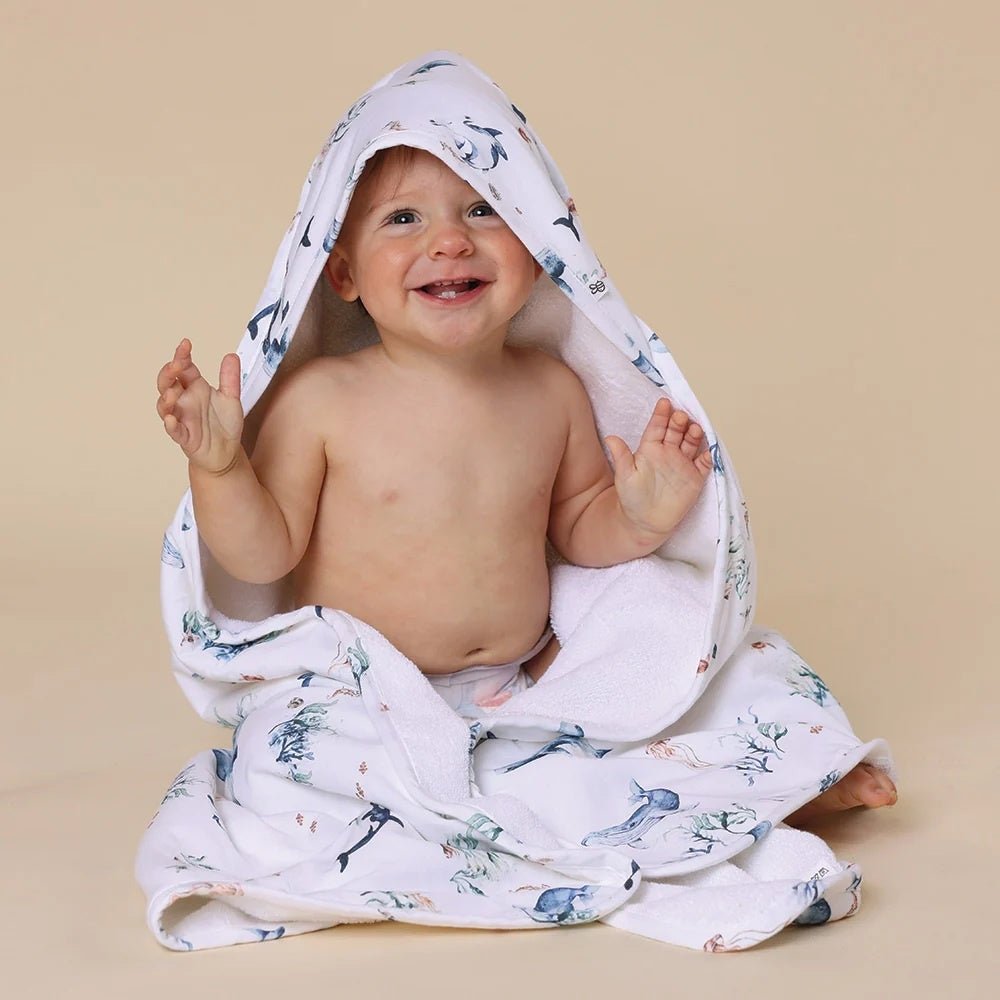 Hooded Towel - Ocean | Snuggle Hunny | Bath Time | Thirty 16 Williamstown