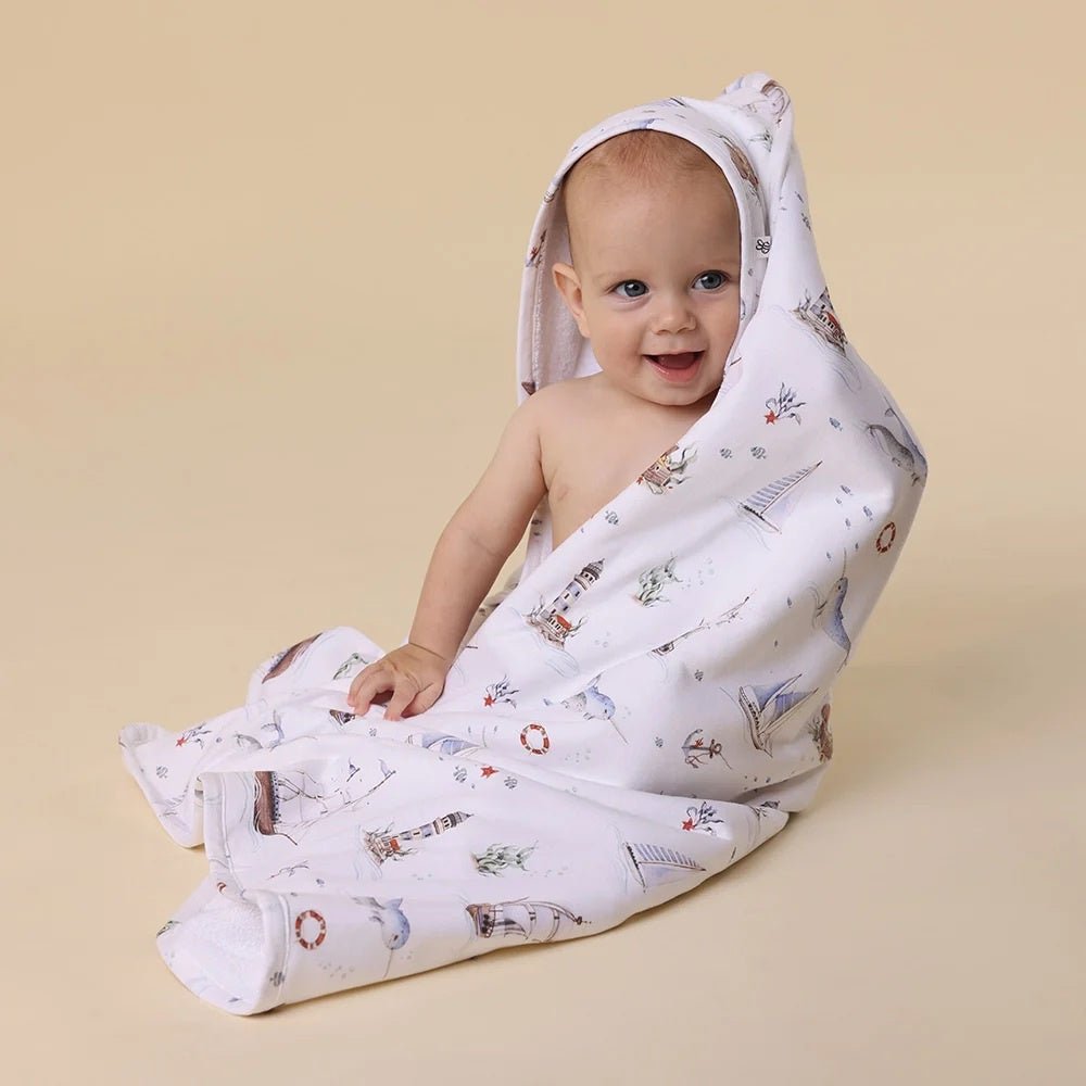 Hooded Towel - Set Sail | Snuggle Hunny | Bath Time | Thirty 16 Williamstown