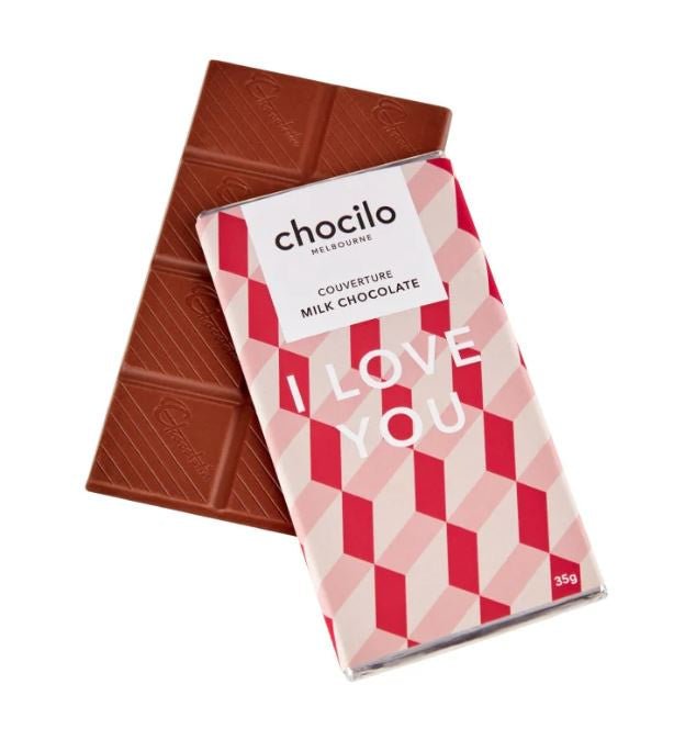 "I Love You" Milk Chocolate Block - 35g | Chocilo | Confectionery | Thirty 16 Williamstown