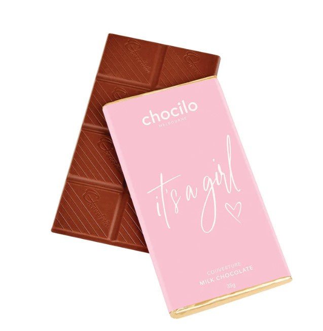 It's a Girl" Milk Chocolate Block - 35g | Chocilo | Confectionery | Thirty 16 Williamstown