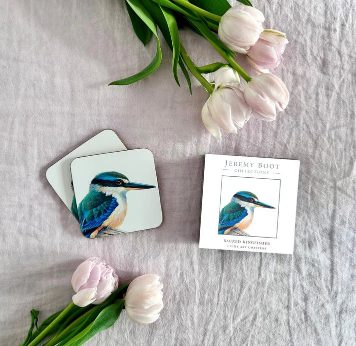 Jeremy Boot Coasters (set of 4) - Kingfisher | Jeremy Boot Collections | Kitchen Accessories | Thirty 16 Williamstown