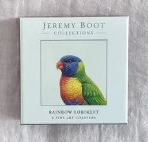 Jeremy Boot Coasters (set of 4) - Rainbow Lorikeet | Jeremy Boot Collections | Kitchen Accessories | Thirty 16 Williamstown