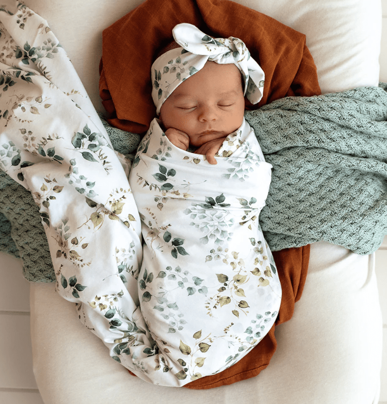 Jersey Wrap & Topknot Set - Eden | Snuggle Hunny | Bedding, Blankets & Swaddles | Thirty 16 Williamstown