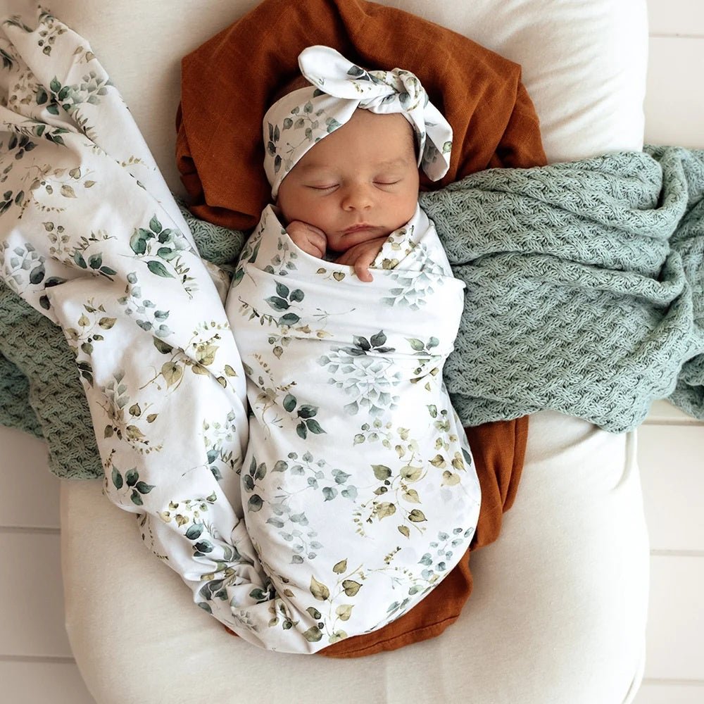 Jersey Wrap & Topknot Set - Eden | Snuggle Hunny | Bedding, Blankets & Swaddles | Thirty 16 Williamstown