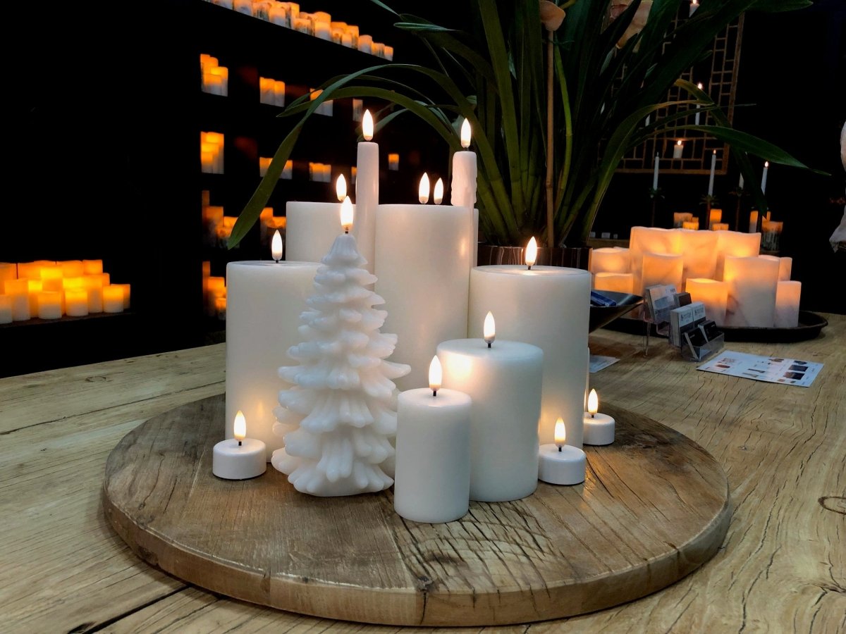 Large Nordic White Christmas Tree Candle (11cm x 18.2cm) | Uyuni | Flameless Candles | Thirty 16 Williamstown
