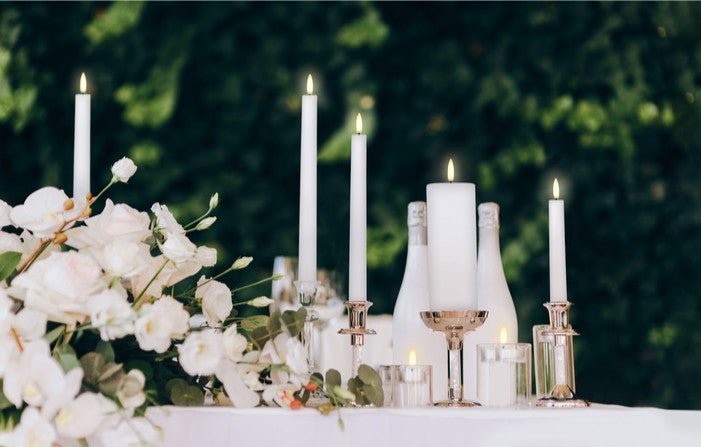 LED Nordic White Wax Taper Candles (2.3cm x 25.0cm) | Enjoy Living | Flameless Candles | Thirty 16 Williamstown