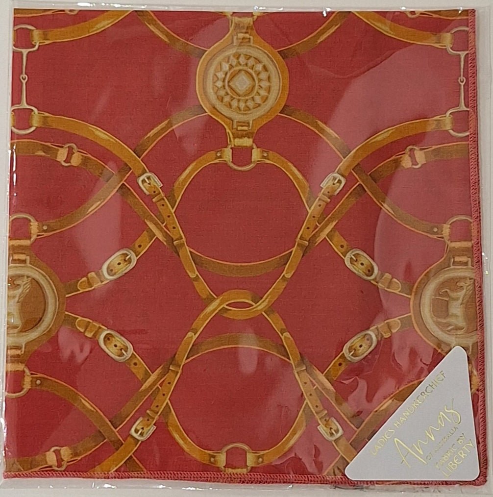 Liberty Print Hankie - Equestrian Red | Annas of Australia | Hankies | Thirty 16 Williamstown