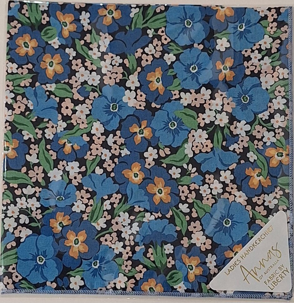 Liberty Print Hankie - Floral Rebellion Navy | Annas of Australia | Hankies | Thirty 16 Williamstown