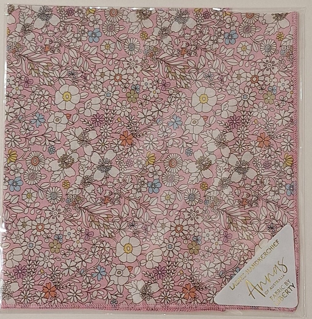 Liberty Print Hankie - June's Meadow Pink | Annas of Australia | Hankies | Thirty 16 Williamstown