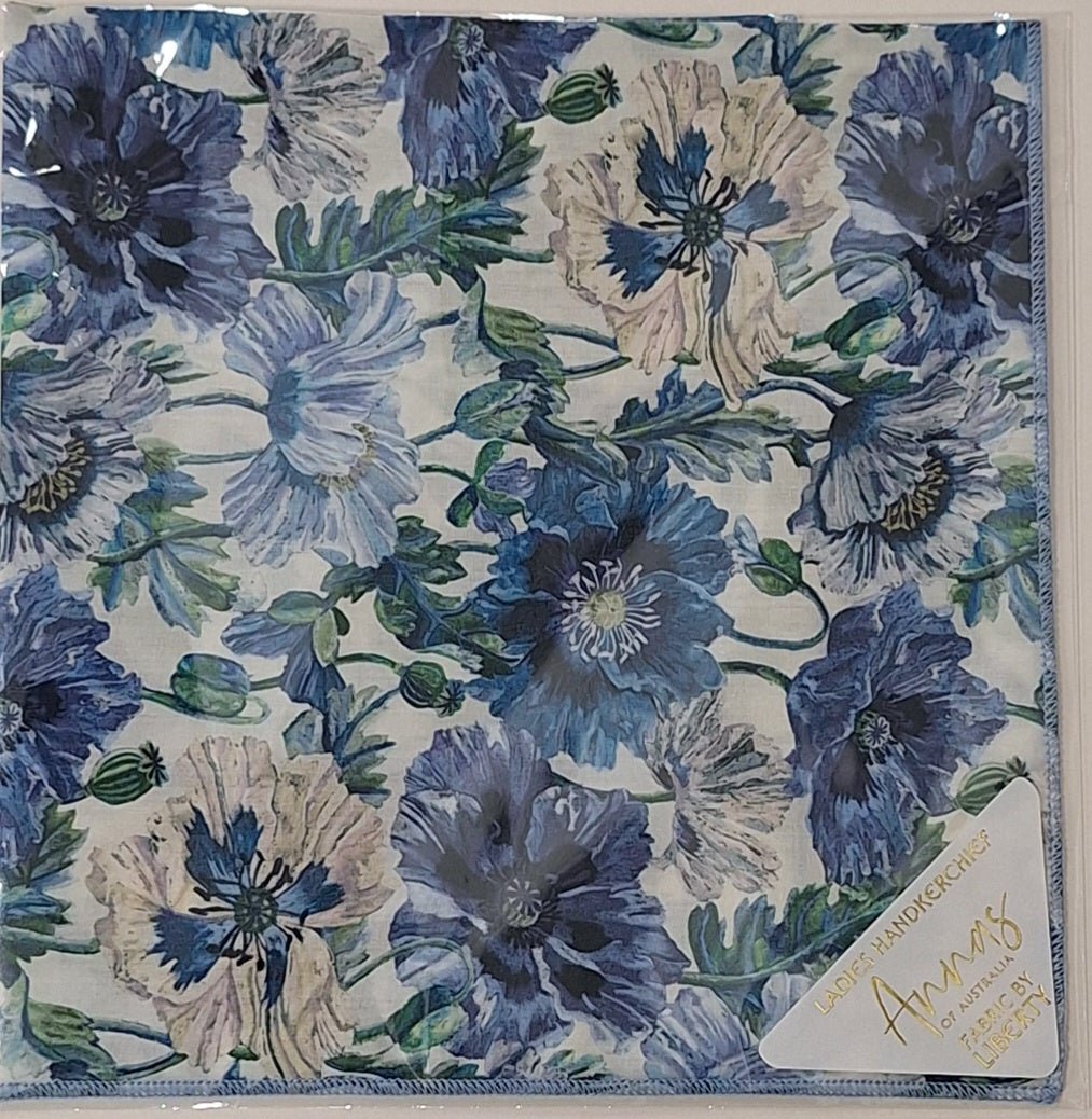Liberty Print Hankie - Poppy Amelie Blue | Annas of Australia | Hankies | Thirty 16 Williamstown