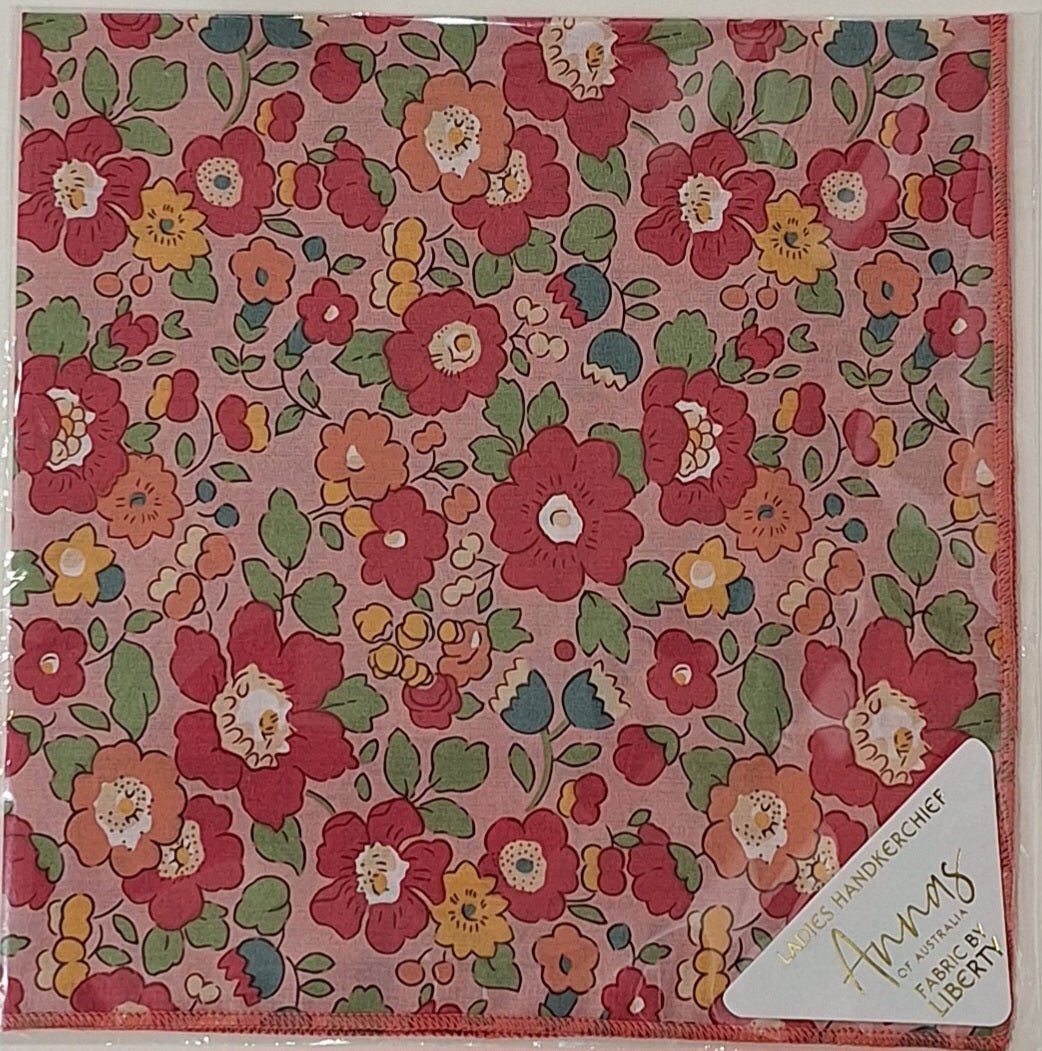 Liberty Print Hankie - Pretty Raspberry | Annas of Australia | Hankies | Thirty 16 Williamstown