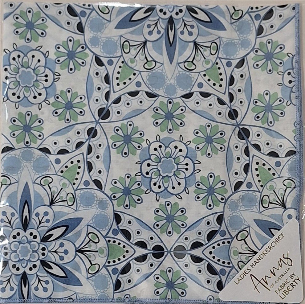 Liberty Print Hankie - Serenity Blue | Annas of Australia | Hankies | Thirty 16 Williamstown