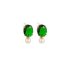 Light Green Emerald Crystal &amp; Pearl Earrings | Tiger Tree | Jewellery | Thirty 16 Williamstown