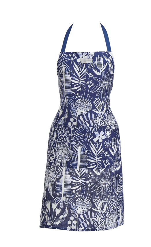 Linen Apron - Navy Natives | Annabel Trends | Aprons, Mitts & Tea Towels | Thirty 16 Williamstown